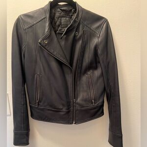 Gap Navy Blue Leather Jacket